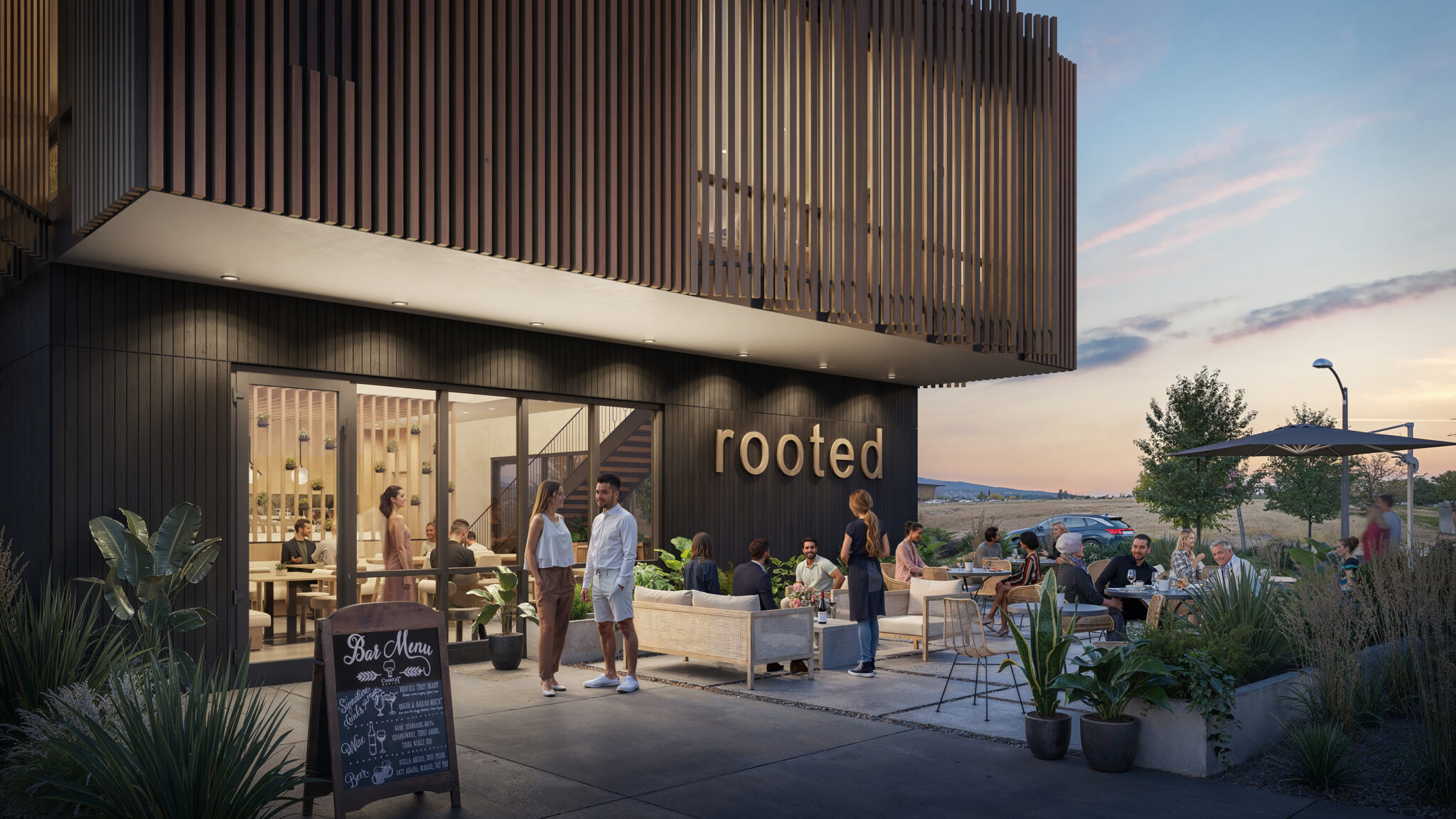 Rooted patio exterior