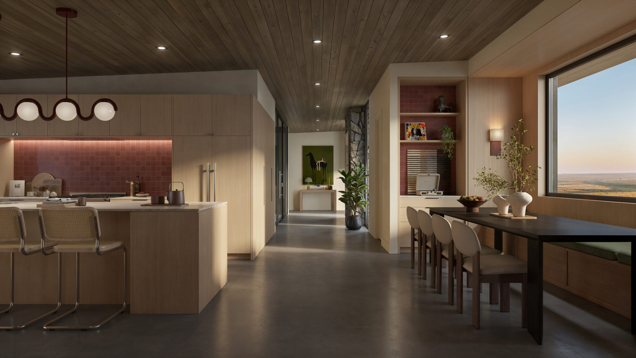 New Mexico Mid-century kitchen and dining